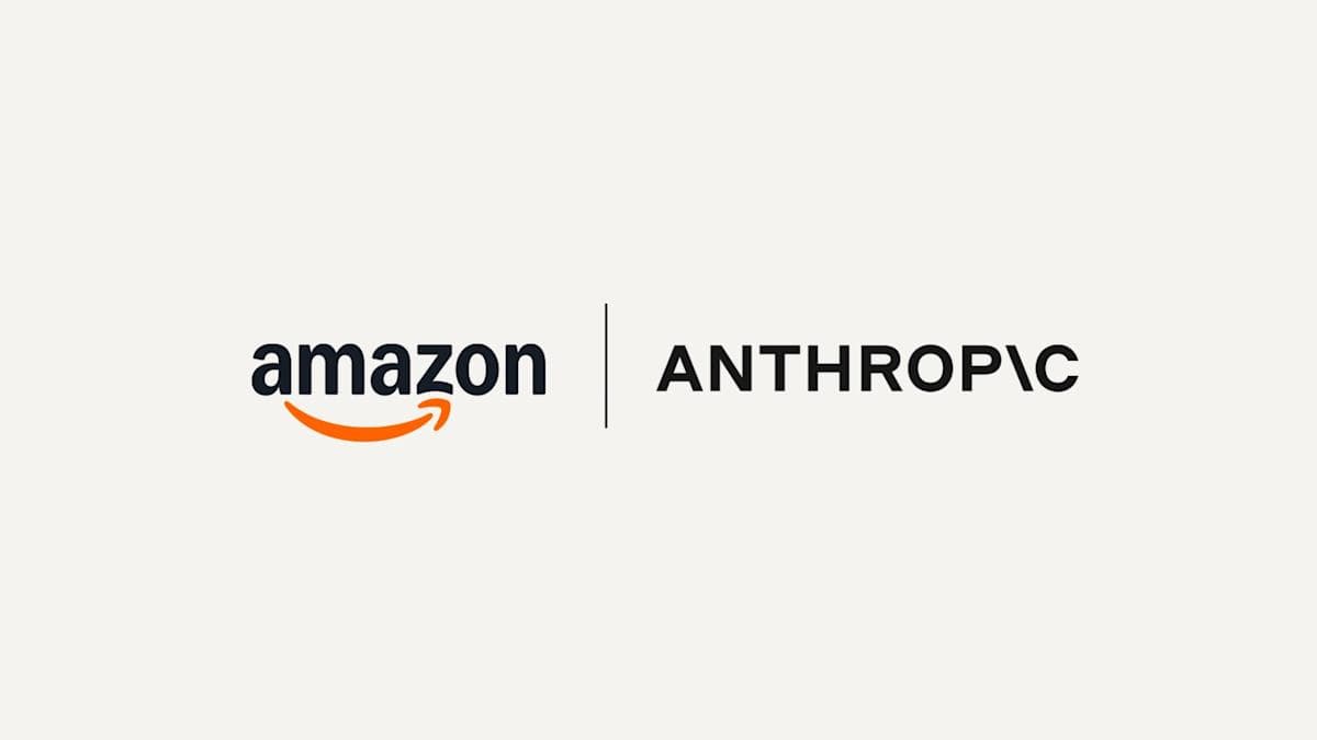 Amazon and Anthropic logos representing strategic partnership and investment deal